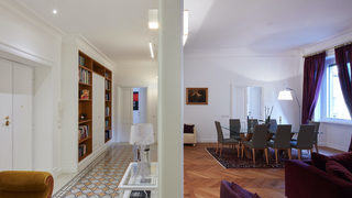 Cucina con lampade a sospensione - Ristrutturazione Parioli Roma